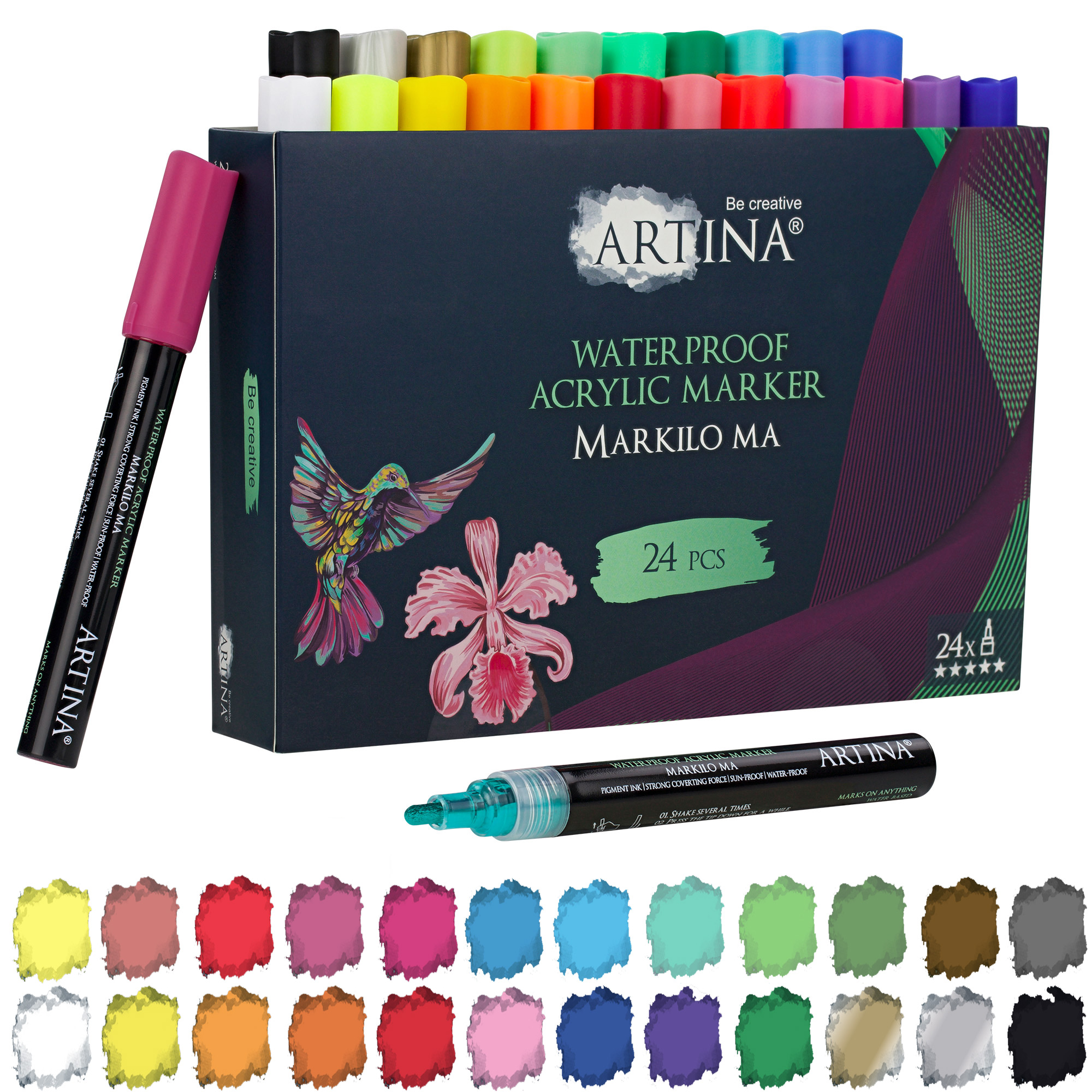 Acrylstifte Marker 30 Farben Set mittlere Strichstärke Steine bemalen Bestseller 